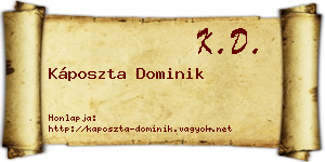 Káposzta Dominik névjegykártya