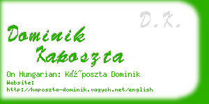 dominik kaposzta business card